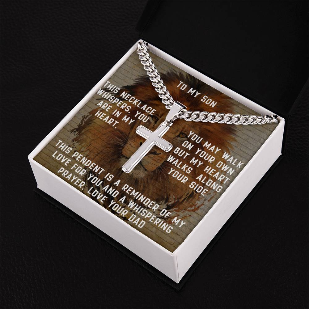 To My Son, Love , Proud , Father , Whispering Prayer Necklace