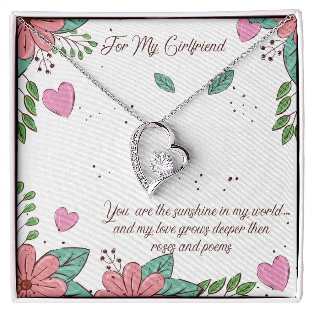 For My Girlfriend , My Love , Forever Love Heart Necklace