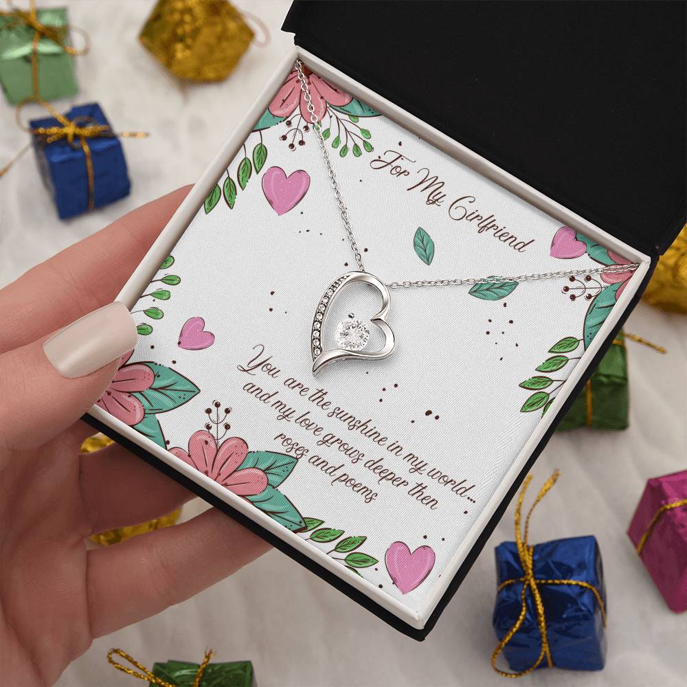 For My Girlfriend , My Love , Forever Love Heart Necklace