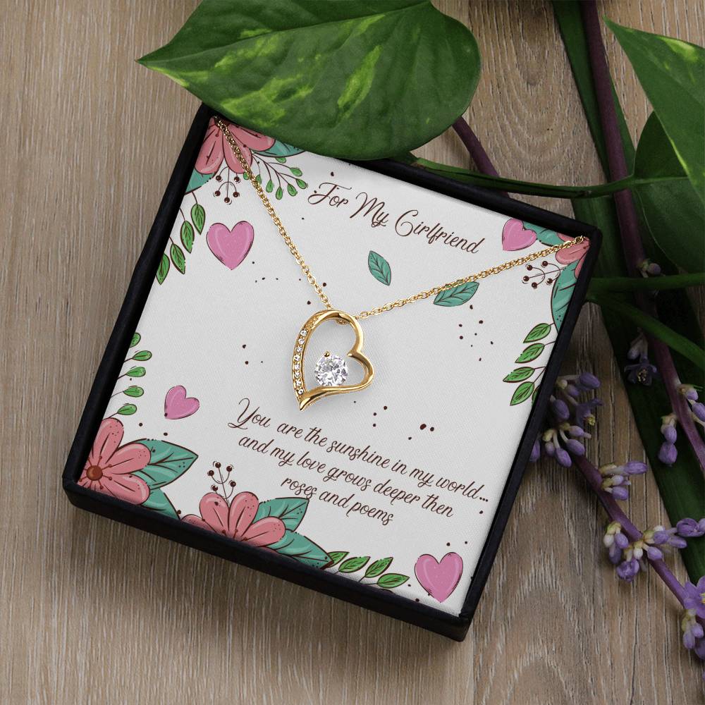 For My Girlfriend , My Love , Forever Love Heart Necklace