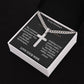 To My Husband , Journey , Personalized Steel Cross Necklace on Cuban Chain
