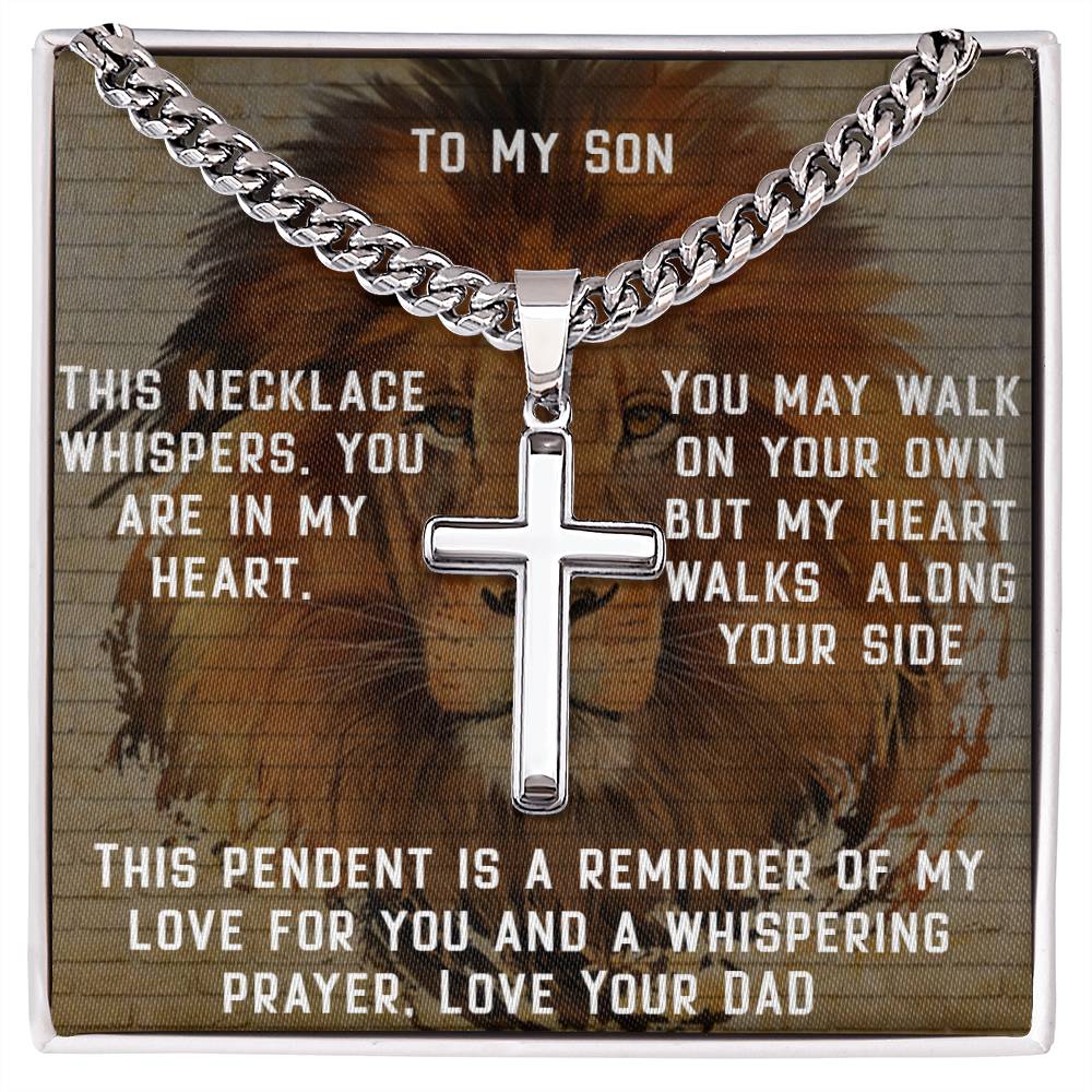 To My Son, Love , Proud ,  Father , Whispering  Prayer Necklace