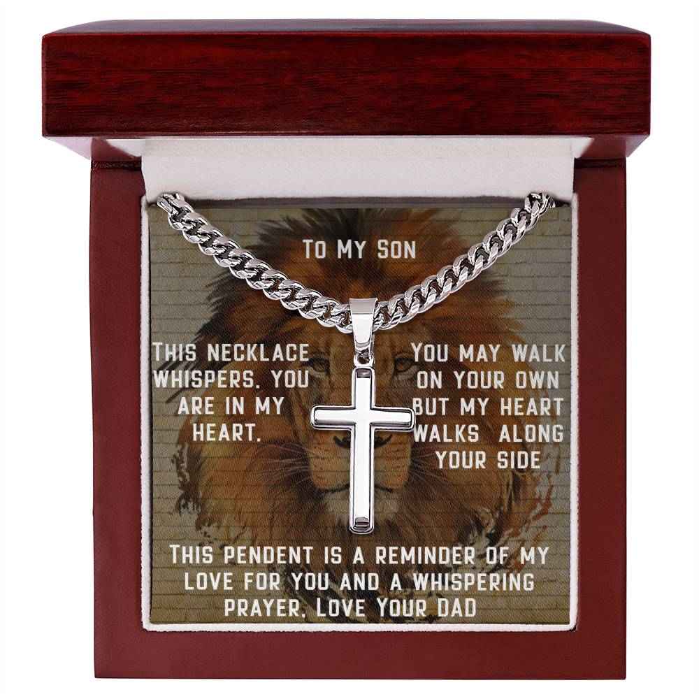 To My Son, Love , Proud ,  Father , Whispering  Prayer Necklace