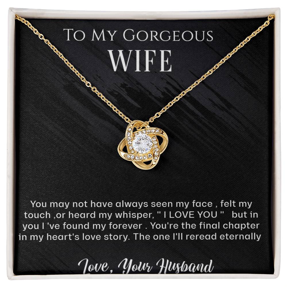 To  My Wife  , Eternal  Love  , Love Knot Necklace