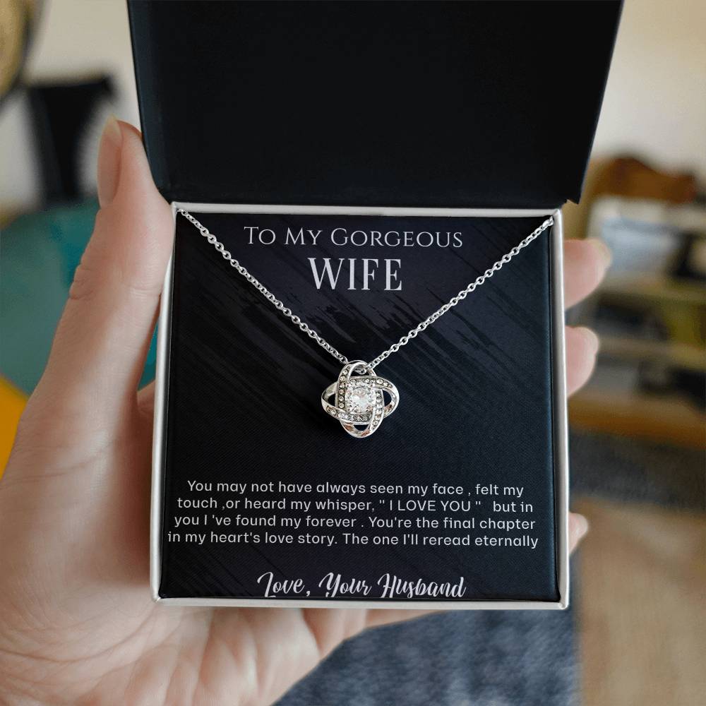 To  My Wife  , Eternal  Love  , Love Knot Necklace